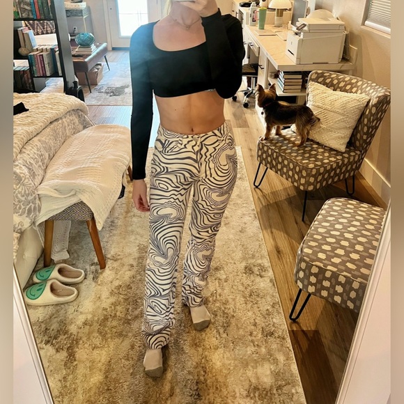 Zara White & Purple Printed Straight Leg Jeans Size 2 - Picture 2 of 11